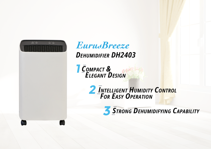 Eurus Breeze DH2403 Compact Dehimidifier - Image 3
